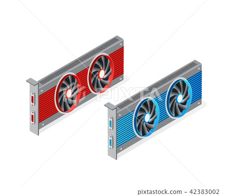 isometric video graphic card - Stock Illustration [42383002] - PIXTA