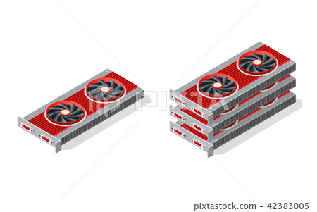 isometric video graphic card - Stock Illustration [42383005] - PIXTA