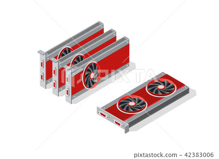 isometric video graphic card - Stock Illustration [42383006] - PIXTA