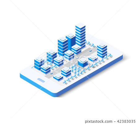 map of city on white design - Stock Illustration [42383035] - PIXTA
