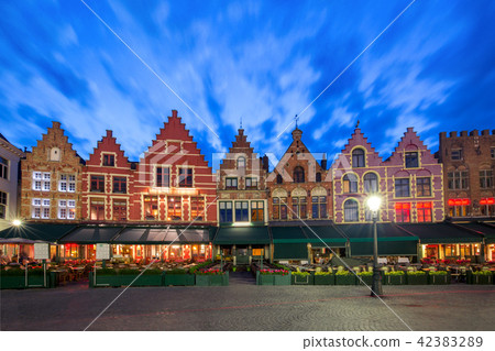 Old Market square in Bruges, Belgium 42383289