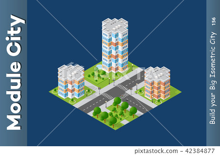 City isometric set - Stock Illustration [42384877] - PIXTA