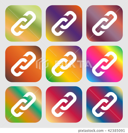 link icon sign. Nine buttons with bright gradients - Stock Illustration ...