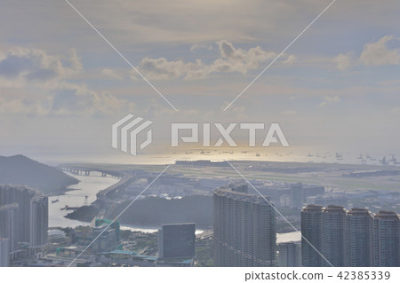 view at Por Kai Shan of Tung Chung town view at Por Kai Shan of Tung Chung town 42385339