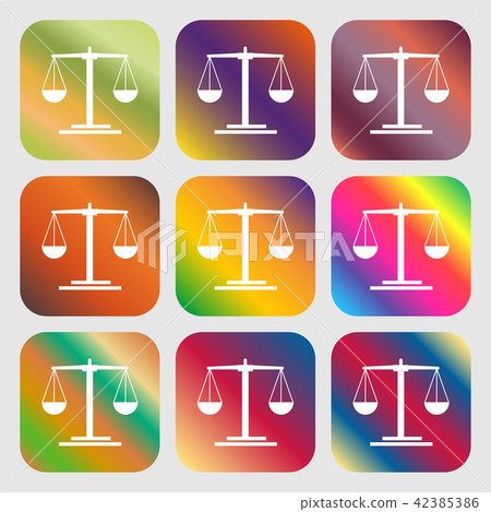 scales Icon . Nine buttons with bright gradients f scales Icon . Nine buttons with bright gradients f 42385386
