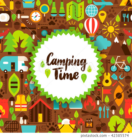 Flat Camping Time Postcard 42385574