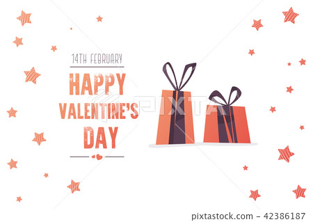 Bright sales flyer with gifts for Valentine's Day. 42386187