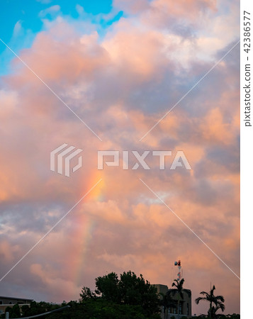 Sunset and rainbow in taipei Sunset and rainbow in taipei 42386577
