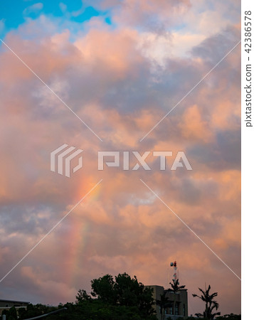 Sunset and rainbow in taipei Sunset and rainbow in taipei 42386578