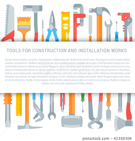 Website Banner and Landing Page of Building Tools. 42388306