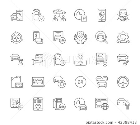 Set of Simple Icons of Carsharing. Set of Simple Icons of Carsharing. 42388418