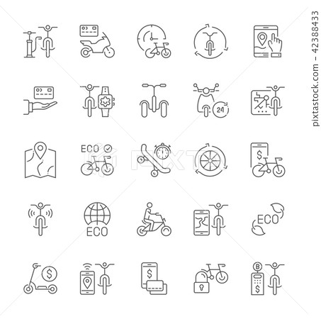 Set of Simple Icons of Bike Sharing. Set of Simple Icons of Bike Sharing. 42388433
