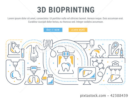 Linear Banner of 3D Bioprinting. Linear Banner of 3D Bioprinting. 42388439