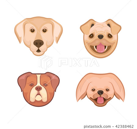 Collection Emblems of Dogs - Stock Illustration [42388462] - PIXTA