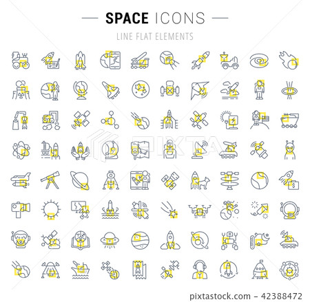 Set Vector Line Icons of Space. - Stock Illustration [42388472] - PIXTA