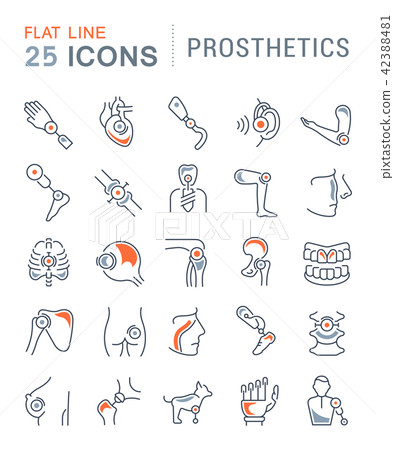 Set Vector Line Icons of Prosthetics. Set Vector Line Icons of Prosthetics. 42388481