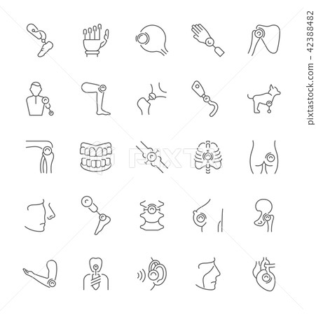 Set of Simple Icons of Prosthetics. Set of Simple Icons of Prosthetics. 42388482