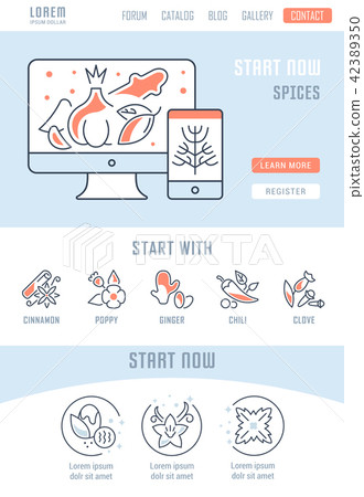 Website Banner and Landing Page of Spices. 42389350