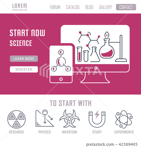Website Banner and Landing Page of Science. 42389405
