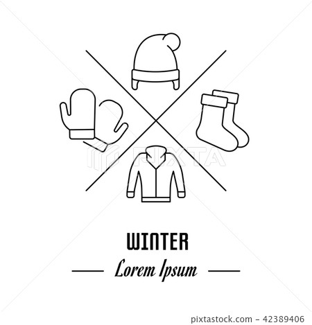 Vector Line Banner Winter. Vector Line Banner Winter. 42389406