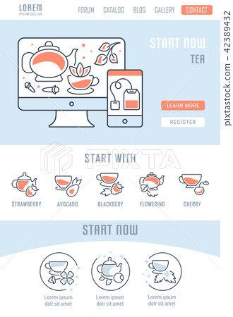 Website Banner and Landing Page of Tea. 42389432