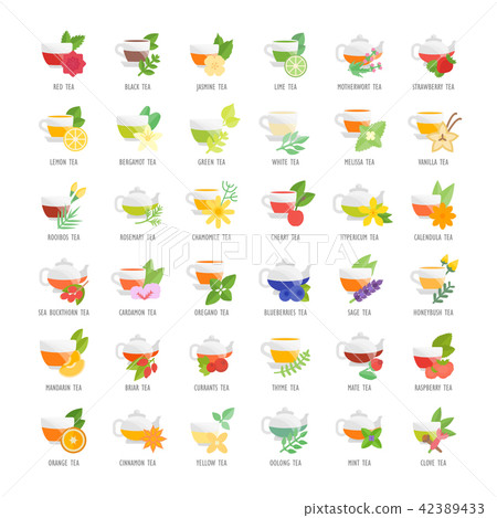 Set Vector Flat Icons of Tea Set Vector Flat Icons of Tea 42389433