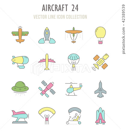Set of Retro Icons of Aircraft. 42389539
