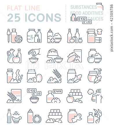 Set Vector Line Icons of Food Additives. 42389786