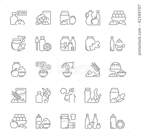 Set of Simple Icons of Food Additives. Set of Simple Icons of Food Additives. 42389787