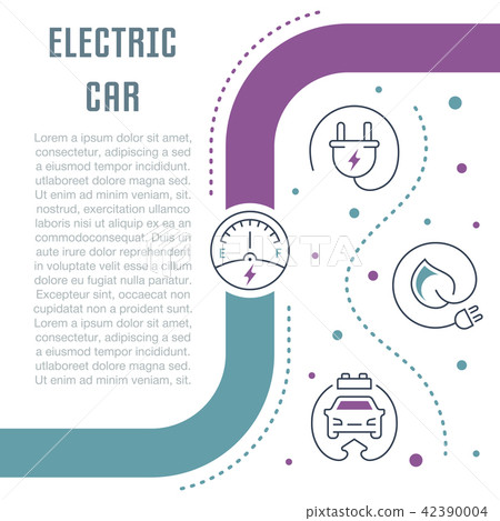 Website Banner and Landing Page of Electric Car. Website Banner and Landing Page of Electric Car. 42390004