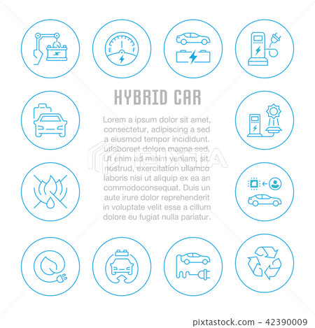 Website Banner and Landing Page of Hybrid Car. 42390009