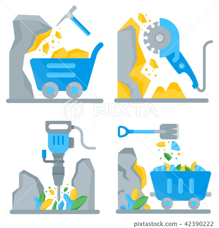 Vector Illustrations of Extraction of Minerals. 42390222