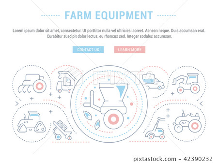 Website Banner and Landing Page of Farm Equipment. Website Banner and Landing Page of Farm Equipment. 42390232