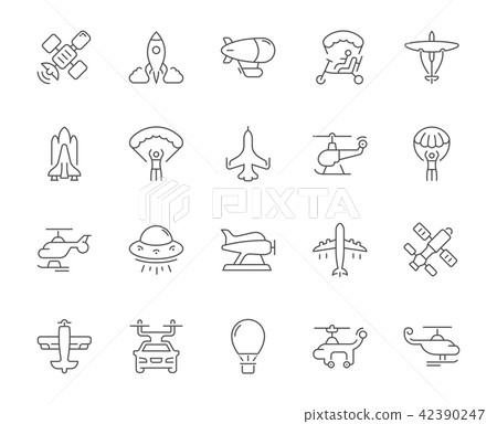 Set of Simple Icons of Aircraft. Set of Simple Icons of Aircraft. 42390247