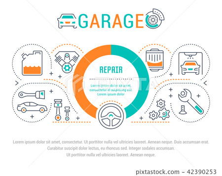 Website Banner and Landing Page of Garage. 42390253