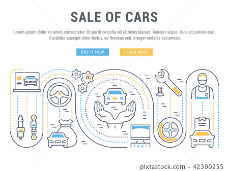 Website Banner and Landing Page of Sale of Cars. 42390255