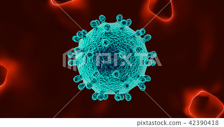 Bacteria virus 3D render 42390418