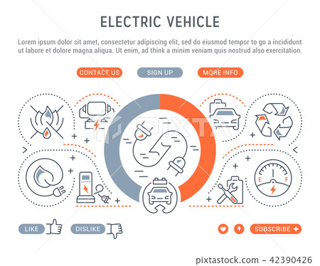 Website Banner of Electric Vehicle. Website Banner of Electric Vehicle. 42390426