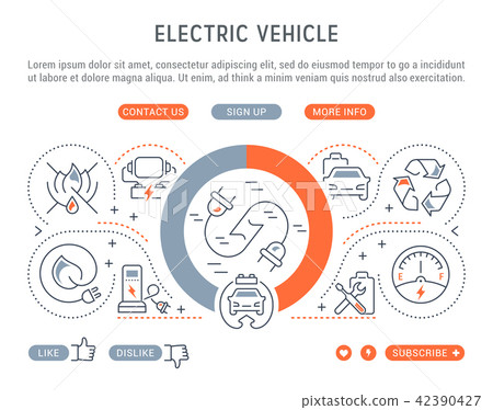Website Banner of Electric Vehicle. Website Banner of Electric Vehicle. 42390427