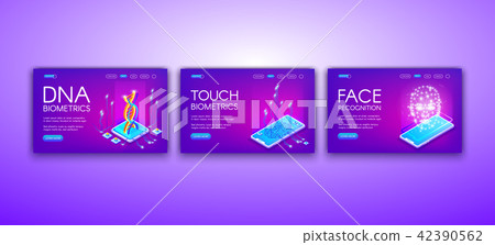 DNA, touch and face biometrics vector illustration 42390562