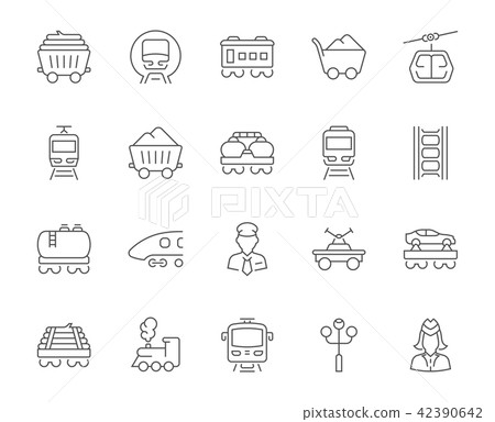Set of Simple Icons of Rail Transport. Set of Simple Icons of Rail Transport. 42390642
