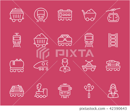 Set of Line Icons of Rail Transport. 42390643