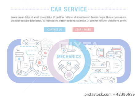 Website Banner and Landing Page of Car Service. 42390659