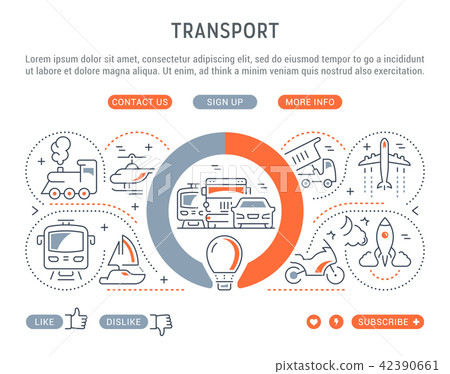 Website Banner and Landing Page of Transport. 42390661