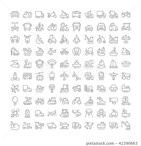 Set of Simple Icons of Transport. Set of Simple Icons of Transport. 42390663