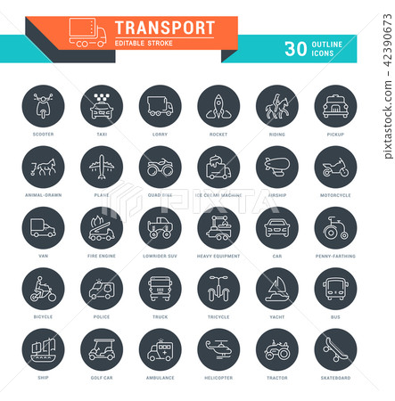 Set Vector Line Icons of Transport. 42390673