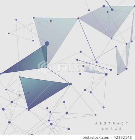 Abstract polygonal technology background with blue connecting dots and lines 42392148