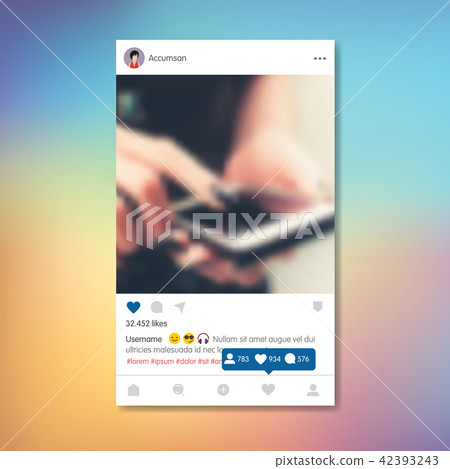 Social network post in colorful background 42393243