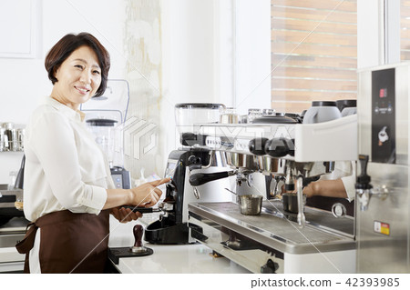 咖啡廳，咖啡師，韓國菜 42393985