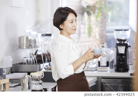 咖啡廳，咖啡師，韓國菜 42394025